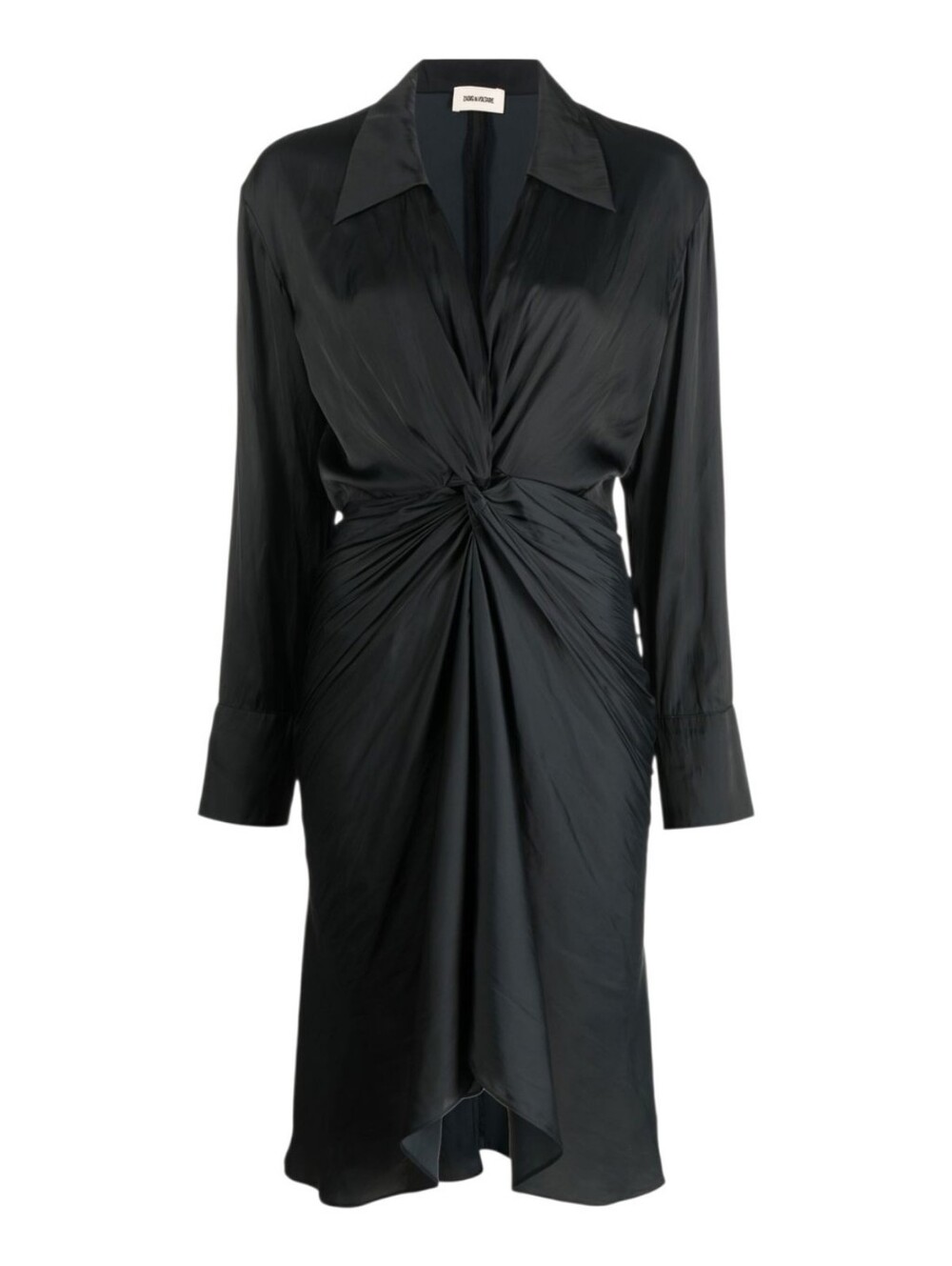 NWT $478 ZADIG & VOLTAIRE Rozo Satin Dress Black Small